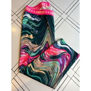 Under Armour Girl's Cropped Multi-Color Bright Leggings Size YL